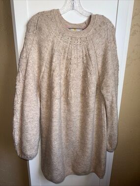 Boden Cable Knitted Jumper Sweater Dress Alpaca Wool blend 16 18